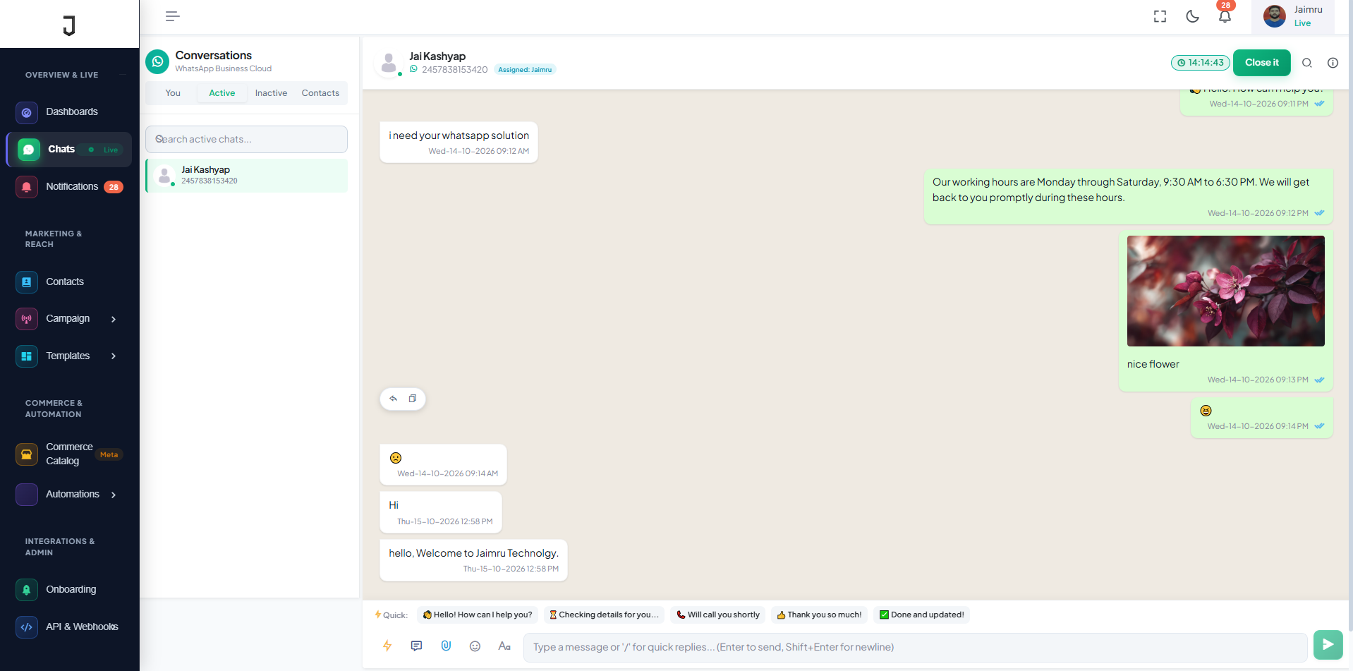 24/7 Automated Conversational WhatsApp AI Chatbot Support Workflow